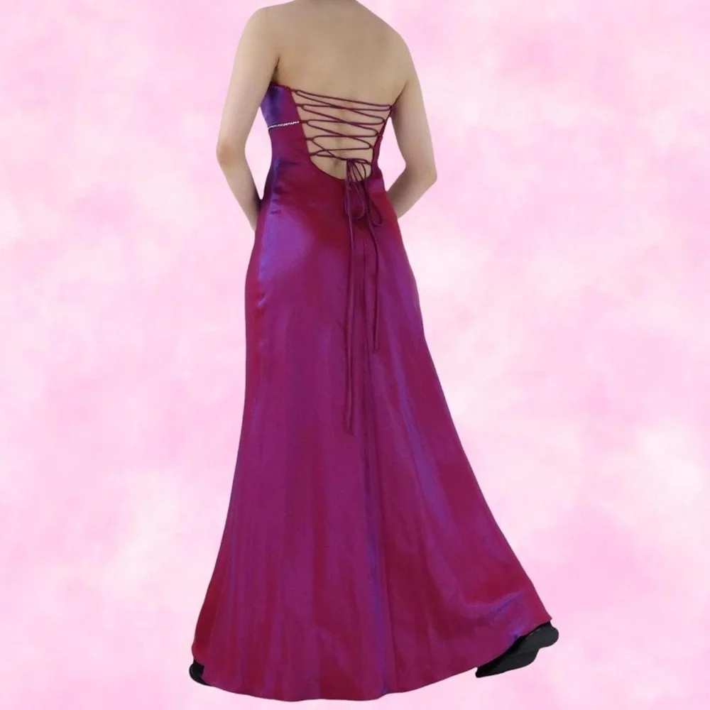 Iridescent Fuchsia Strapless Formal Gown - Picture 5 of 5